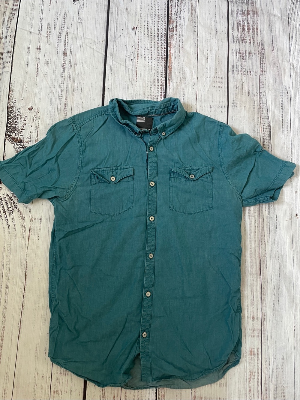 O'Neill Teal Short-Sleeve Button-Down Shirt